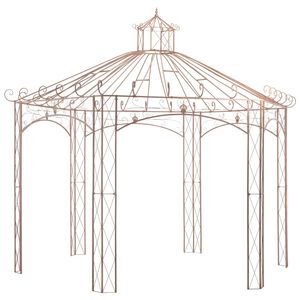 vidaXL Pavilh&atilde;o de jardim antigo castanho 4 m ferro
