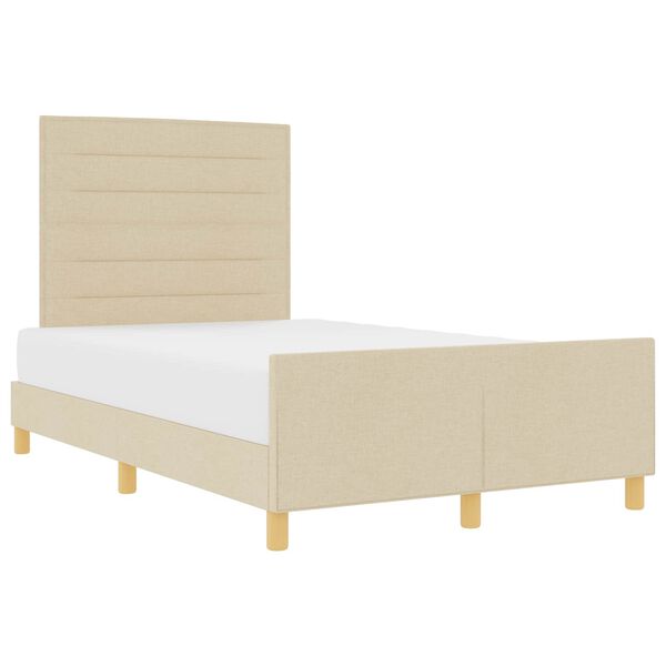vidaXL Estrutura da Cama com cabeceira Creme 120 x 190 cm tecido
