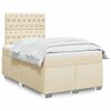 vidaXL Cama boxspring com colch&atilde;o 120x190 cm tecido cor creme