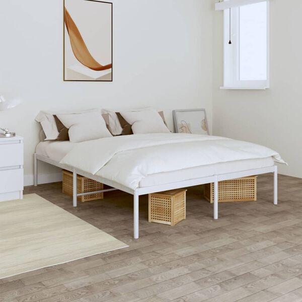 vidaXL Estrutura de cama 160x200 cm metal branco