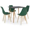 vidaXL 5 pcs conjunto de jantar verde-escuro