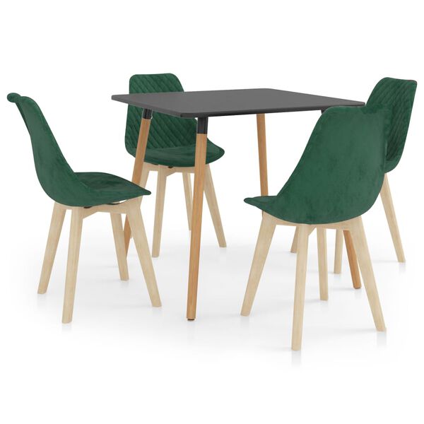 vidaXL 5 pcs conjunto de jantar verde-escuro