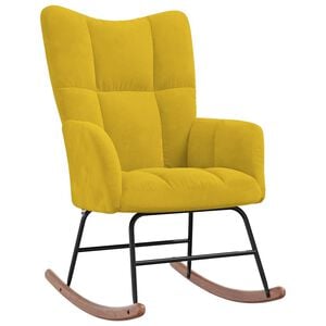 vidaXL Cadeira de baloi&ccedil;o veludo amarelo mostarda