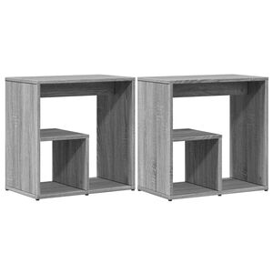 vidaXL Mesas de apoio 2 pcs 50x30x50 cm derivados madeira cinza sonoma