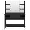 vidaXL Mesa de maquilhagem c/ luzes LED 100x40x135 cm MDF preto