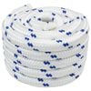 vidaXL Corda de Barco 5 m 4 Branco e Azul PP