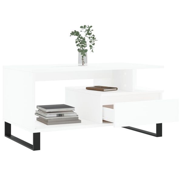vidaXL Mesa de centro 90x49x45 cm derivados de madeira branco