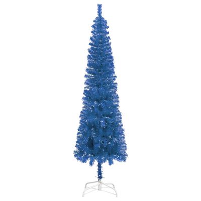 vidaXL Árvore de Natal fina 120 cm azul