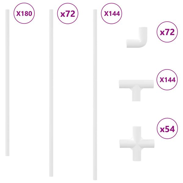 vidaXL Tubo de PVC 29 pcs Branco PP e PE