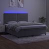 vidaXL Cama box spring c/ colch&atilde;o/LED 160x200 cm veludo cinzento-claro