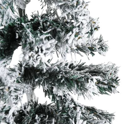 vidaXL Meia árvore de Natal fina com flocos de neve 120 cm