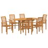 vidaXL Conjunto de Jantar para Jardim 7 unid. Castanho