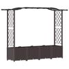 vidaXL Cama Elevada com Treli&ccedil;a e Telhado Castanho 204 x 40 x 138 cm