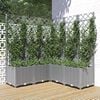 vidaXL Vaso/floreira jardim c/ treli&ccedil;a 120x120x136 cm PP cinza-claro