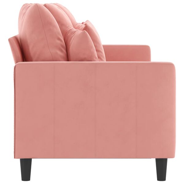 vidaXL Sof&aacute; de 3 lugares 180 cm veludo rosa