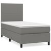 vidaXL Cama com molas/colch&atilde;o 100x200 cm tecido cinza-escuro
