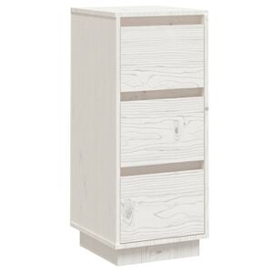 vidaXL Aparador 32x34x75 cm madeira de pinho maci&ccedil;a branco