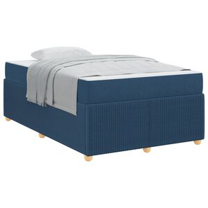 vidaXL Estrutura da Cama com colch&atilde;o Azul 120 x 190 cm tecido