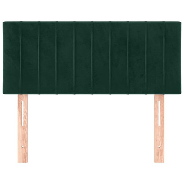 vidaXL Cabeceira de cama veludo 80x5x78/88 cm verde-escuro