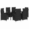 vidaXL Conjunto de Jantar para Jardim 7 unid. Preto vime PE