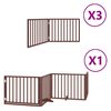 vidaXL Port&atilde;o c&atilde;es c/ porta dobr&aacute;vel 10 pain&eacute;is 800 cm &aacute;lamo castanho