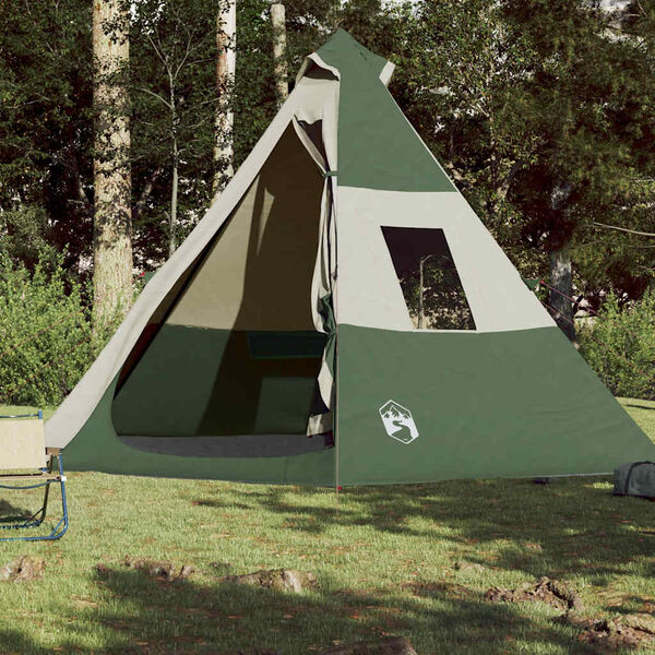 vidaXL Tenda de campismo tipi para 7 pessoas impermeável verde