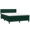 vidaXL Cama box spring c/ colch&atilde;o e LED 160x220 cm veludo verde-escuro