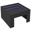 vidaXL Mesa de centro luzes LED Infinity 50x50x30 cm preto