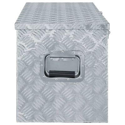 vidaXL Caixa de alumínio 110,5x38,5x40 cm prateado