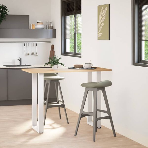 vidaXL P&eacute;s de mesa de bar em forma de U, 2 pe&ccedil;as, branco, 40x (100-101) cm, a&ccedil;o