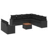 vidaXL 10 pcs conjunto sof&aacute;s de jardim c/ almofad&otilde;es vime PE preto