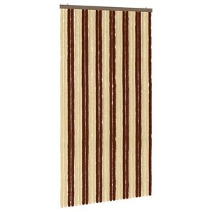 vidaXL Cortina de Insetos Chenille Marrom e bege 118 x 220 cm 100% PP