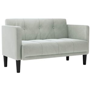 vidaXL Sof&aacute;-luvas 111 cm veludo cinzento-claro