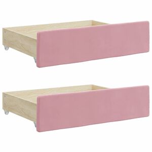 vidaXL Gavetas de cama 2 pcs derivados de madeira e veludo rosa