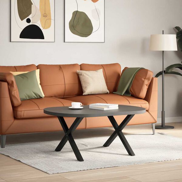 vidaXL P&eacute;s para mesa de centro em formato de X, 2 pe&ccedil;as, preto, 70x (42-43) cm, a&ccedil;o