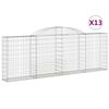 vidaXL Cestos gabião arqueados 13pcs 300x30x100/120 ferro galvanizado