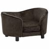 vidaXL Sof&aacute; para c&atilde;es 69x49x40 cm pel&uacute;cia castanho