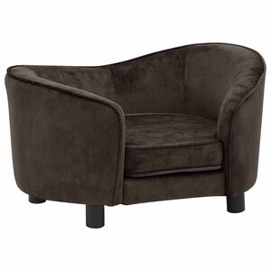vidaXL Sof&aacute; para c&atilde;es 69x49x40 cm pel&uacute;cia castanho