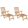 vidaXL Cadeira de Deck Dobr&aacute;vel 2 pcs Natural Madeira de Teca S&oacute;lida