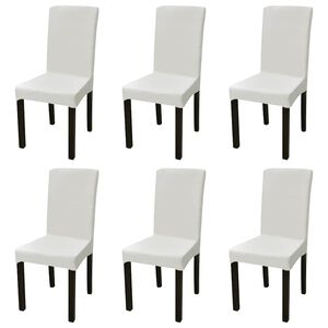 vidaXL 6 pcs capas extens&iacute;veis para cadeiras cor creme