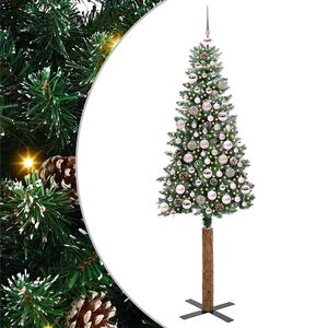 vidaXL &Aacute;rvore de Natal Slim com 300 LEDs com suporte Verde 180 cm