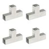 vidaXL Bases para poste em forma de T 4 pcs 71x71 mm metal galvanizado