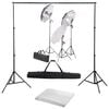 vidaXL Kit de est&uacute;dio fotogr&aacute;fico com conjunto de ilumina&ccedil;&atilde;o e fundo