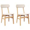 vidaXL Cadeiras de jantar com almofad&otilde;es 2 pcs madeira maci&ccedil;a