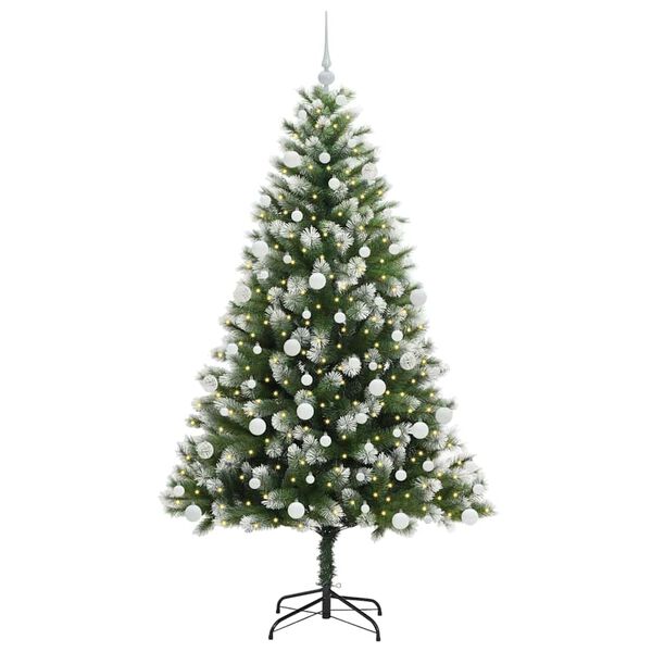 vidaXL &Aacute;rvore de Natal Artificial com Dobradi&ccedil;as e Neve Coberta 180 cm