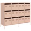 vidaXL Aparador 135x39x103,5 cm a&ccedil;o laminado a frio rosa