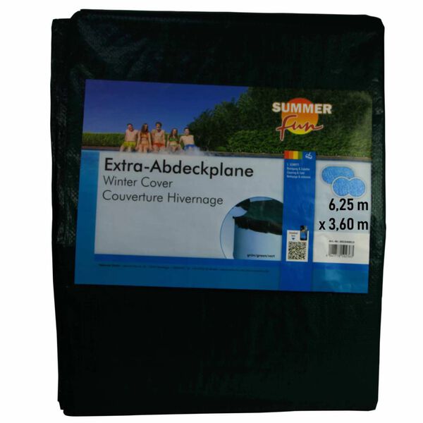 Summer Fun Cobertura de piscina oval para inverno 625 cm PVC verde