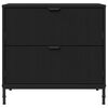 vidaXL Mesa-de-cabeceira Preto 63.5 x 36 x 61 cm Madeira processada