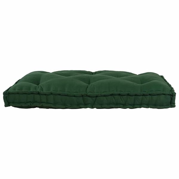 vidaXL Travesseiro para Sof&aacute; Pallet Verde 120 x 80 x 12 cm tecido