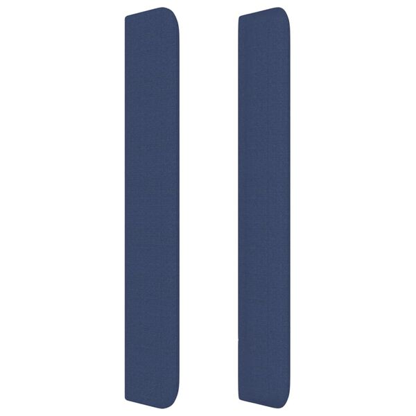 vidaXL Cabeceira de cama c/ abas tecido 183x16x118/128 cm azul